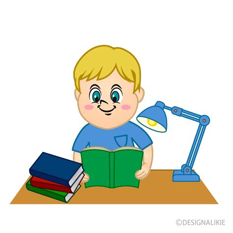 Boy Reading Homework Clip Art Free Png Image｜illustoon