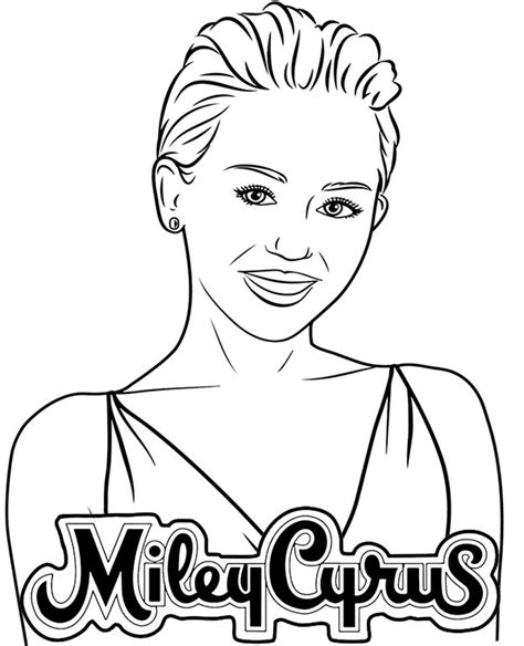 Desenhos Para Colorir De Desenho Do Rosto Da Miley Cyrus Para Colorir