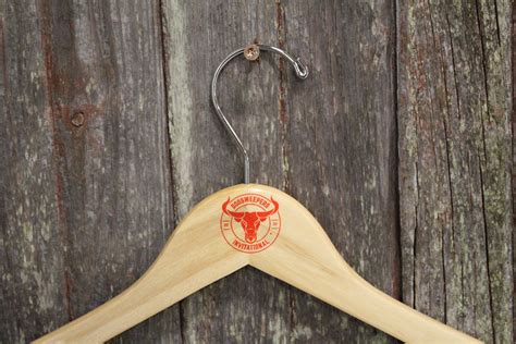 Custom Clothes Hanger Printed Hard Wood Use Your Logo Color Etsy