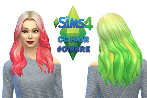 The Sims 4 Cc Ombre Hair Maxis Match The Sims Sims Cc Male Sweaters