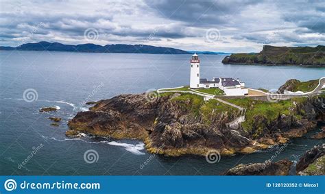 Aerial View Of The Fanad Head Lighthouse In Ireland Stock Photo Image