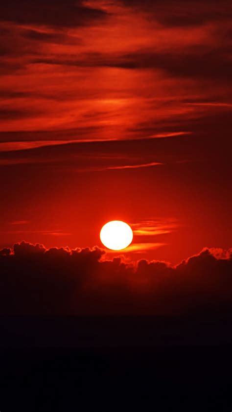 Download Wallpaper 1080x1920 Sunset Dark Sky Sun Dusk Samsung
