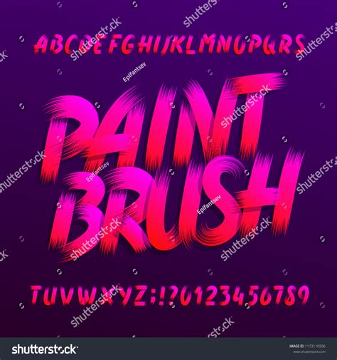 Paint Brush Alphabet Font Uppercase Brushstroke Stock Vector Royalty