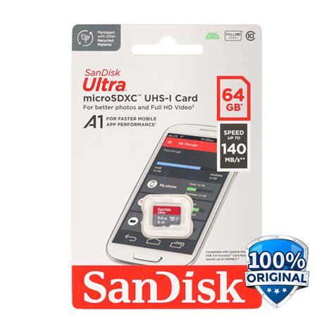 Sandisk Ultra Microsdxc Card Uhs I Class 10 A1 140mbs 64gb Sdsquab