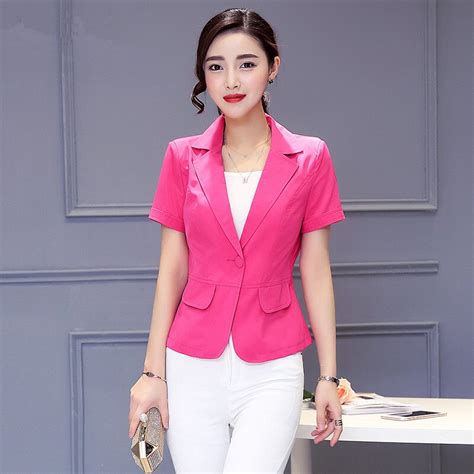 Summer New Small Suit Thin Female Jacket Short Wild Slim Candy Color Short Sleeve Casual Suit