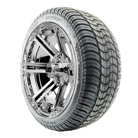 14 Rhox Ss Rx352 Chrome Wheel And Low Profile Golf Cart Tire Combo