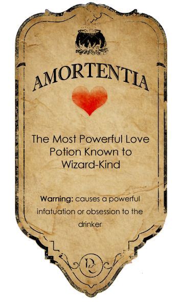 Label For Our Love Potion Harry Potter Potion Labels Harry Potter