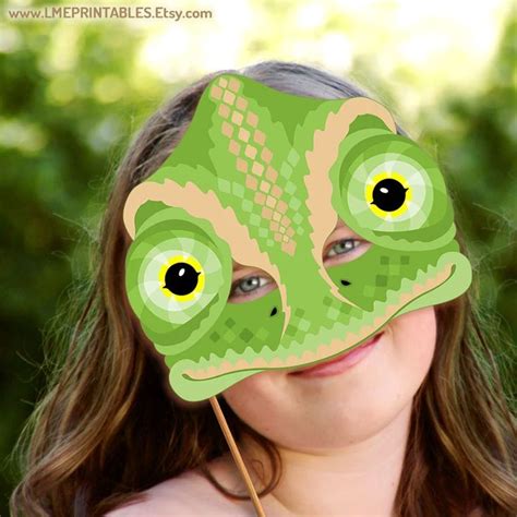 Chameleon Printable Mask Diy Halloween Costume Reptile Lizard Etsy
