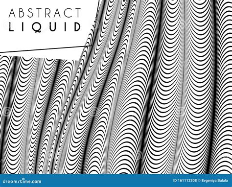 Abstract Wavy Background Optical Art Opart Striped Stock Illustration