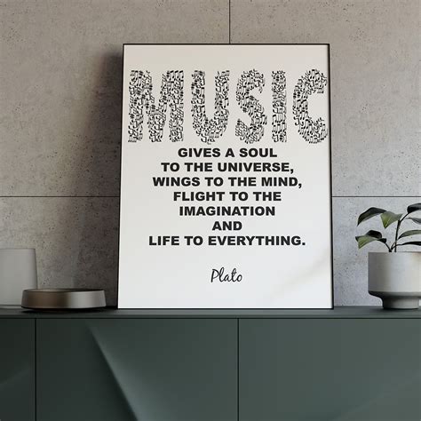Music Quote Print Music Quote Wall Art Music T Music Etsy