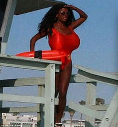 Woman With Europes Biggest Breasts Strikes Baywatch Pose Daily Mail