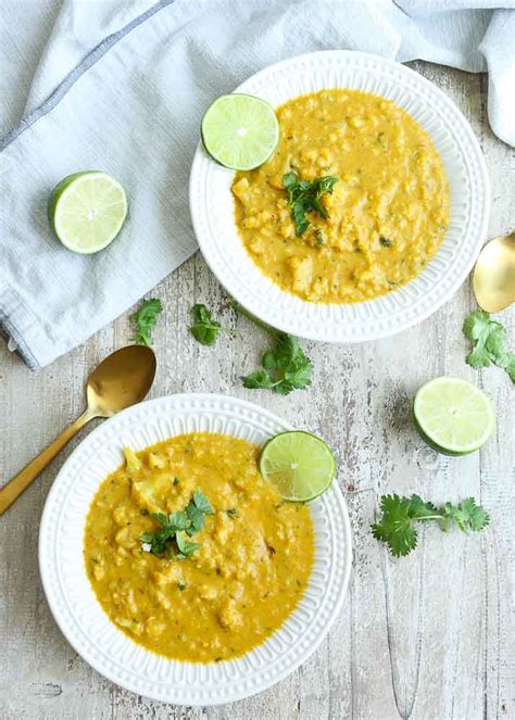 Cauliflower Soup With Coconut Turmeric And Lime Happy Healthy Mama