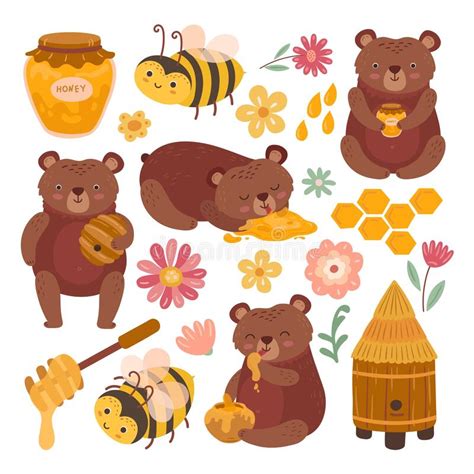 Honey Bear Cartoon Stock Vector Illustration Of Happy 98551218