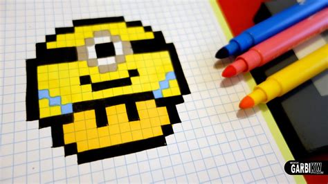 Handmade Pixel Art How To Draw A Minion Mushroom Pixelart Pixel