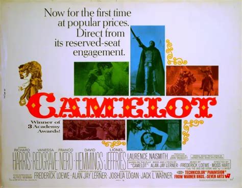 Camelot 1967 Richard Harris Vanessa Redgrave Franco Nero Us Half Sheet