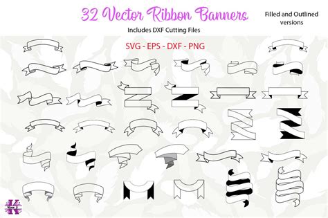 Ribbon Banners Svg 592070 Cut Files Design Bundles