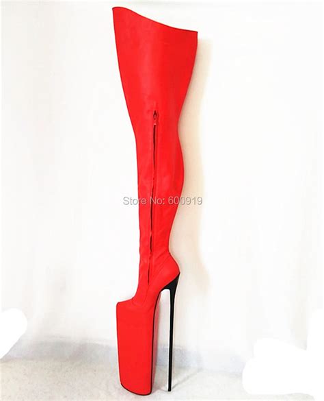 Free Shipping 50cm Heel High 1968 In Heel Sex Boots Genuine Leather