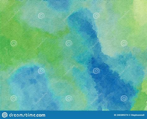 Blue And Green Watercolor Paper Backgound Pattern Stock Illustration