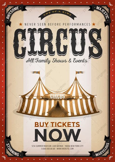 Illustration Of An Old Fashioned Vintage Circus Poster Template