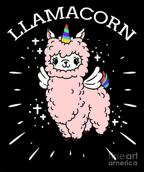 Funny Llamacorn Unicorn Alpaca Lama Rainbow Digital Art By Teequeen2603