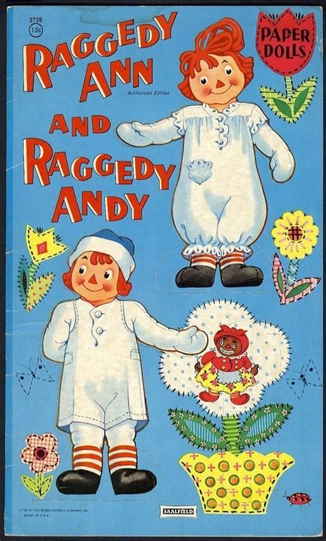 Raggedy Ann And Andy And Marcella Paperdolls Book Uncut 1961 Bobbs