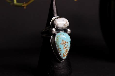 SIZE 7 5 Royston X White Buffalo Turquoise Sterling Silver Ring 2