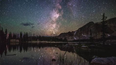 The Night Sky At Mirror Lake In The Snowy Range Wy August 2016 Youtube