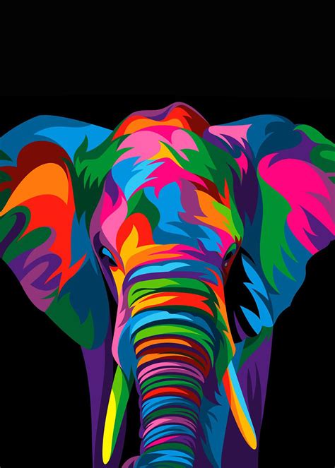 Elephant Pop Art Abstract Animal Art Colorful Animal Paintings