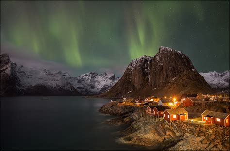 Masaüstü Manzara Gece Kış Yıldızlar Bulutlar Lofoten Norveç