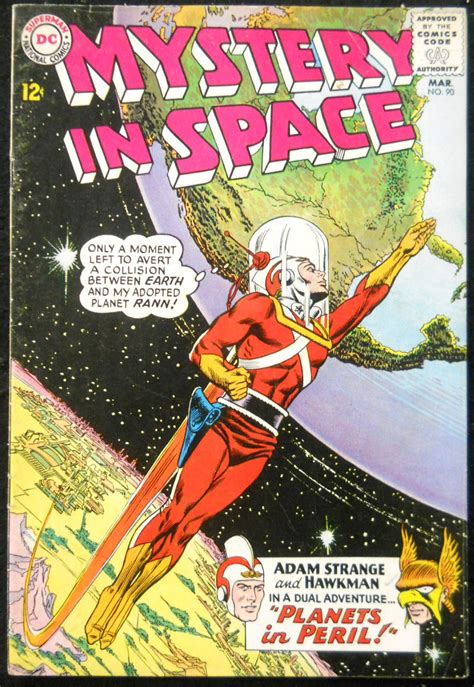 Mystery In Space 90 Vg Adam Strange And Hawkman 1st Team Up Classic