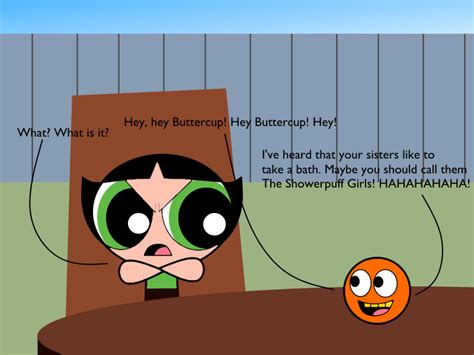 Buttercup Meets The Annoying Orange By Aldrinerowdyruffboy On Deviantart