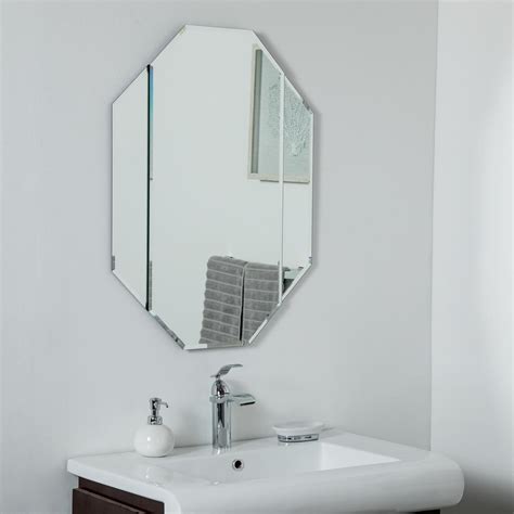 No matter the nature of your bathroom background, a frameless mirror will never disappoint you. Decor Wonderland 31.5 in. x 23.6 in. Octagon Bannery ...