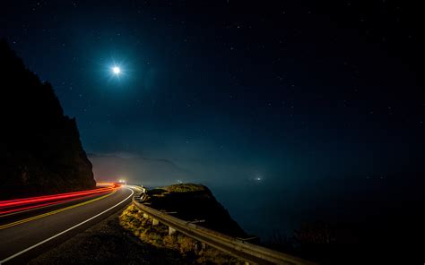 Mountain Road On A Starry Night