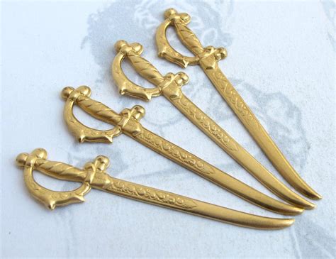 Vintage Brass Sword Pendants Brooklyn Charm