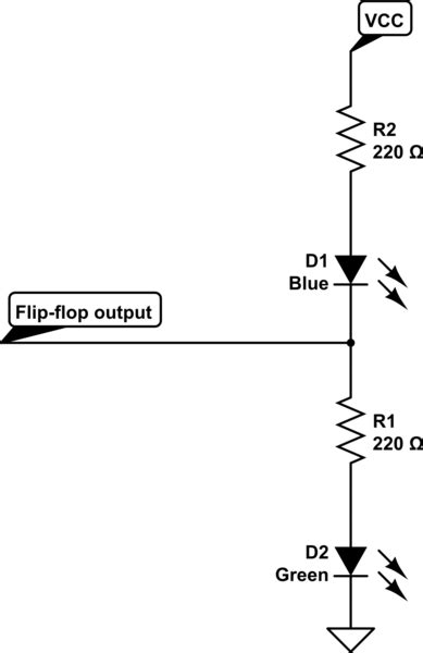 Electronic Toggle Two Different Leds With One T Flip Flop Valuable