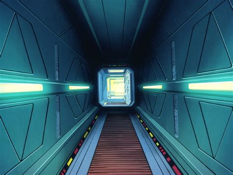 Anime Landscape Spaceship Hallway