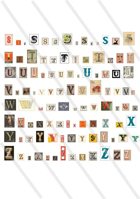 Digital Collage Sheet Retro Alphabet Letters Printable Etsy In 2021