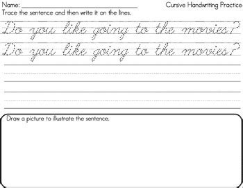 cursive handwriting sentence writing practice pages  lindsay keegan