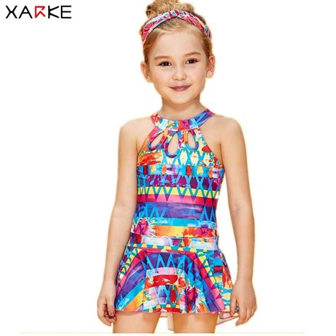Xarke One Piece Swimsuit For Girls Skirted Bathing Suit Baby Girl