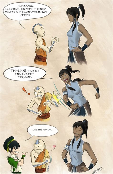 Aang Meets Korra By Synclairek On Deviantart Avatar Airbender Avatar Funny The Last Airbender