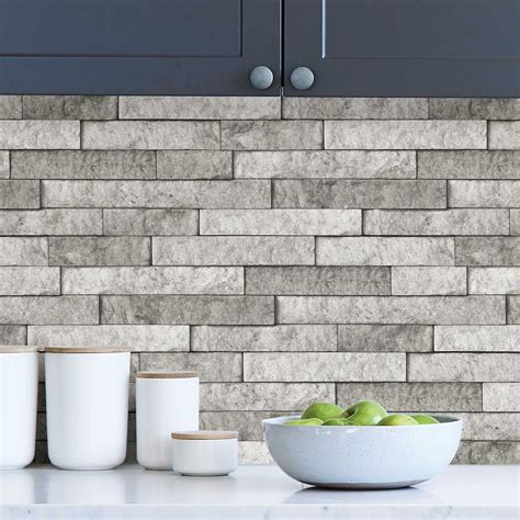 In Home Peel And Stick Backsplash Grey Stone Peel And Stick