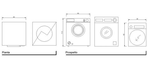 Washing Machine Model Front Sectional Elevation Model Detail Dwg File