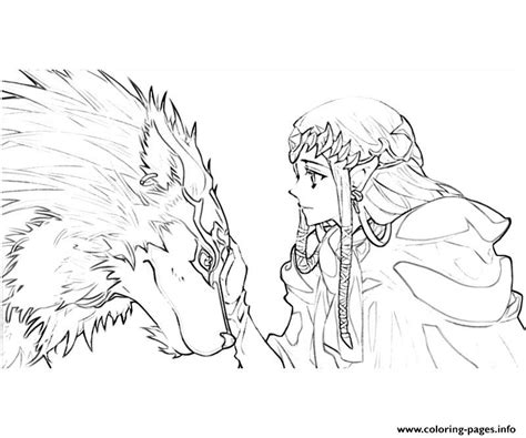 Legends Of Zelda Love Wolf Coloring Page Printable