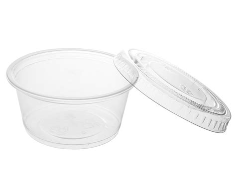 Crystalware Disposable Plastic Portion Cups With Lids 100 Sets 15 Oz