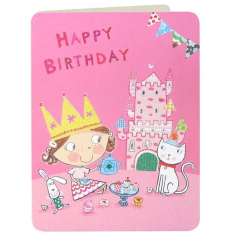 Tea Party And Castle Girls Birthday Card Karenza Paperie