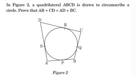 a quadrilateral abcd is drawn to circumscribe a circle prove that ab cd ad bc youtube