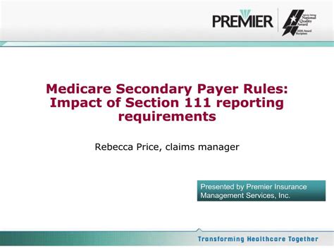 Ppt Medicare Secondary Payer Rules Impact Of Section 111 Reporting