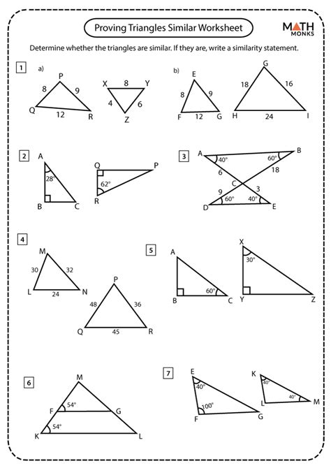 Similar Triangles Proofs Worksheet With Answers