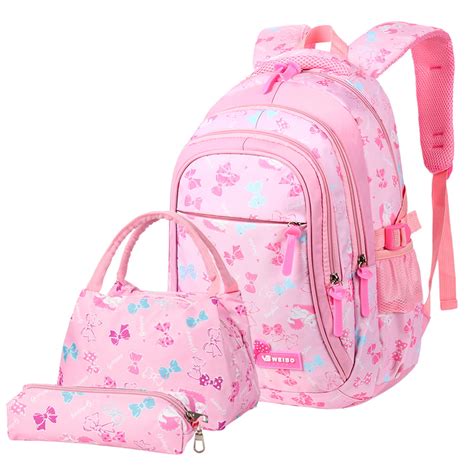 Vbiger Set Of 3 Backpack Teens Adorable School Backpack Set Nylon