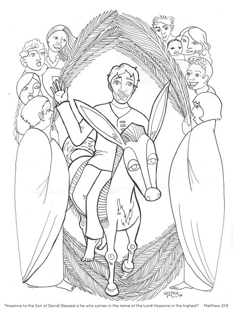 Triumphal Entry Palm Sunday Coloring Page Coloring Pages Palm Sunday
